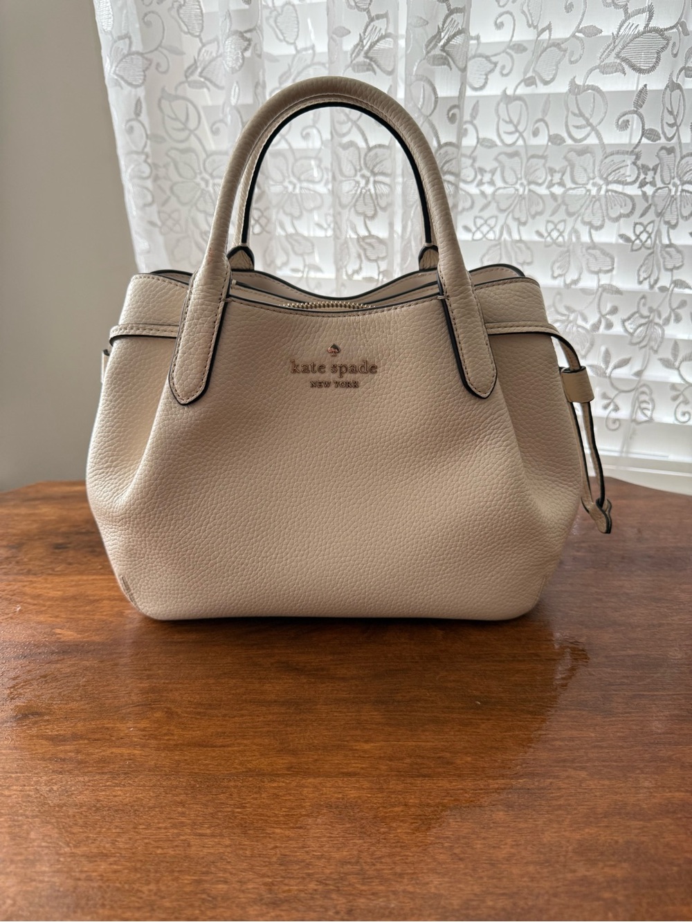 Kate Spade  Pebbled Leather Satchel - Cream